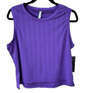 Ebb & Flow Lululemon Purple Perforated Sleeveless Athletic Tank L NEW Activewear